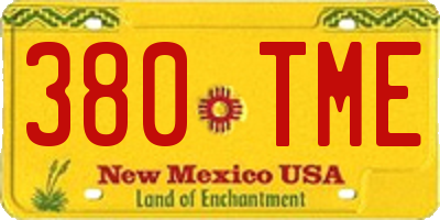 NM license plate 380TME