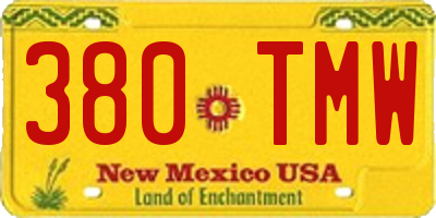 NM license plate 380TMW