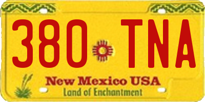 NM license plate 380TNA