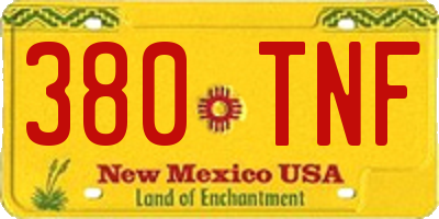 NM license plate 380TNF