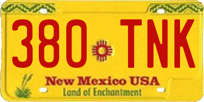 NM license plate 380TNK