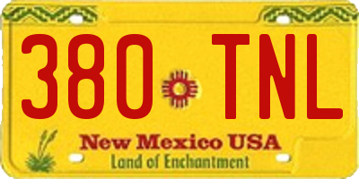 NM license plate 380TNL
