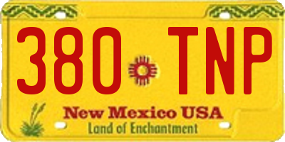 NM license plate 380TNP