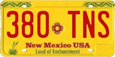 NM license plate 380TNS
