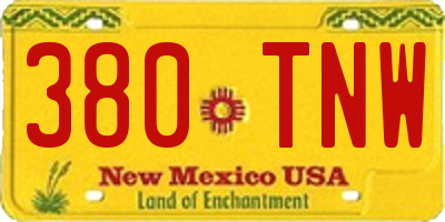 NM license plate 380TNW