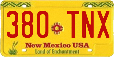NM license plate 380TNX