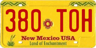 NM license plate 380TOH