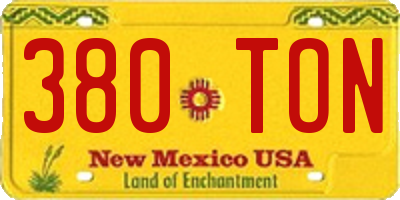 NM license plate 380TON