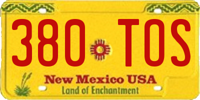 NM license plate 380TOS