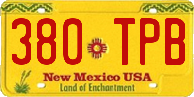 NM license plate 380TPB