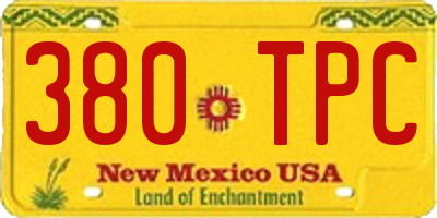 NM license plate 380TPC