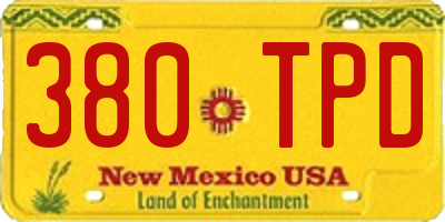 NM license plate 380TPD