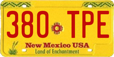 NM license plate 380TPE