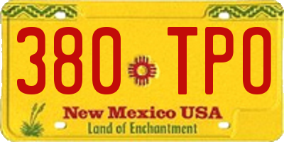 NM license plate 380TPO