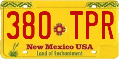 NM license plate 380TPR