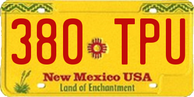 NM license plate 380TPU