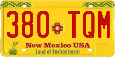NM license plate 380TQM