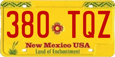 NM license plate 380TQZ