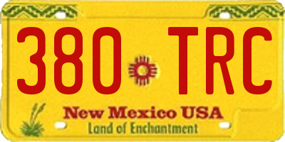 NM license plate 380TRC