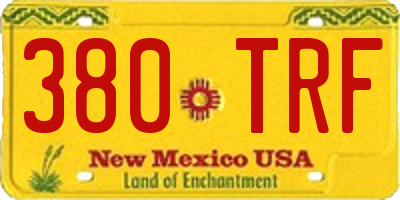 NM license plate 380TRF