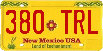 NM license plate 380TRL