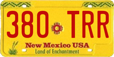 NM license plate 380TRR