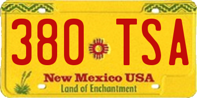 NM license plate 380TSA