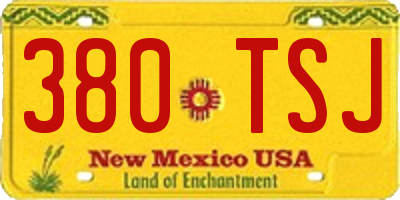 NM license plate 380TSJ