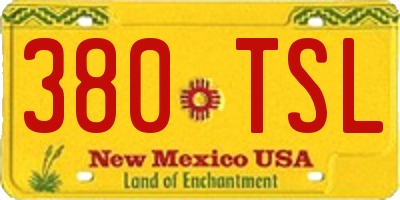 NM license plate 380TSL
