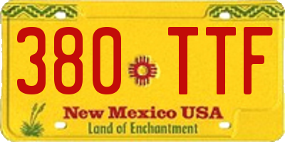 NM license plate 380TTF