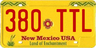 NM license plate 380TTL