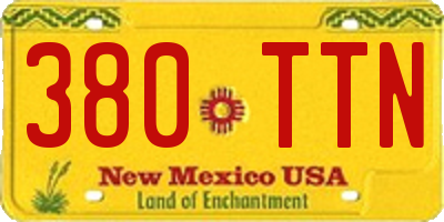 NM license plate 380TTN