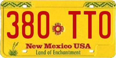 NM license plate 380TTO
