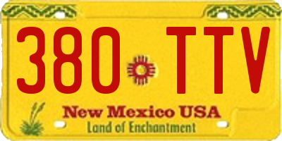 NM license plate 380TTV