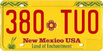 NM license plate 380TUO