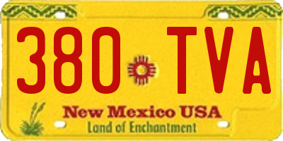 NM license plate 380TVA