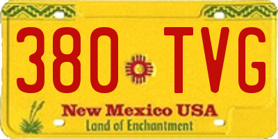 NM license plate 380TVG