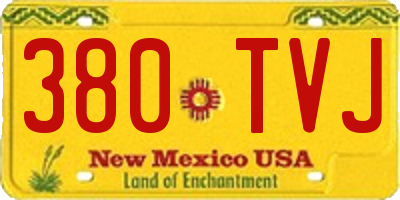 NM license plate 380TVJ