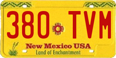 NM license plate 380TVM