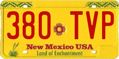 NM license plate 380TVP