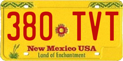 NM license plate 380TVT