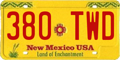 NM license plate 380TWD