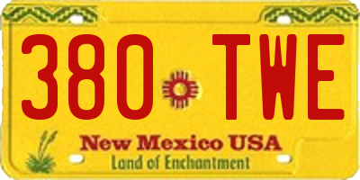 NM license plate 380TWE