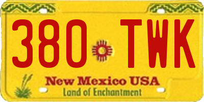 NM license plate 380TWK