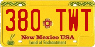 NM license plate 380TWT