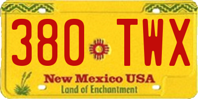 NM license plate 380TWX