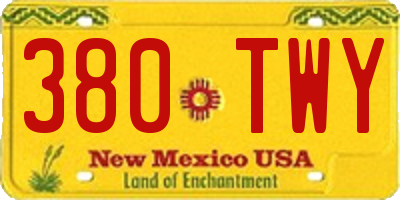 NM license plate 380TWY