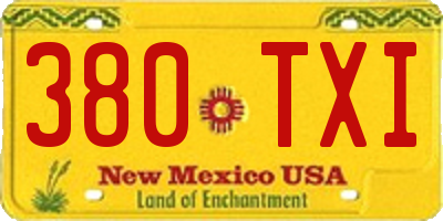 NM license plate 380TXI