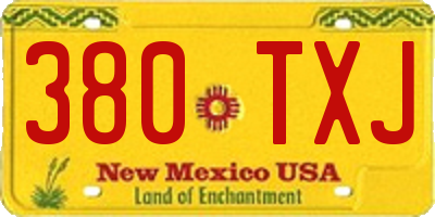 NM license plate 380TXJ