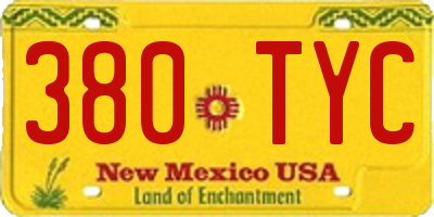 NM license plate 380TYC